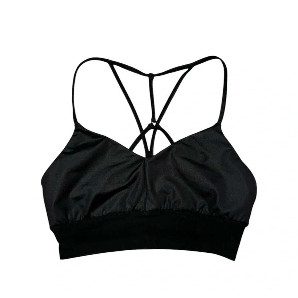 alo yoga | Lavish Bra in Black Glossy/Black Medium